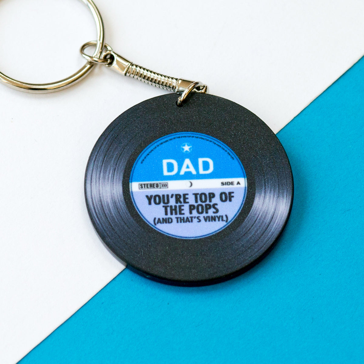 Vinyl 'Top Of The Pops' Keyring Gift for Dad