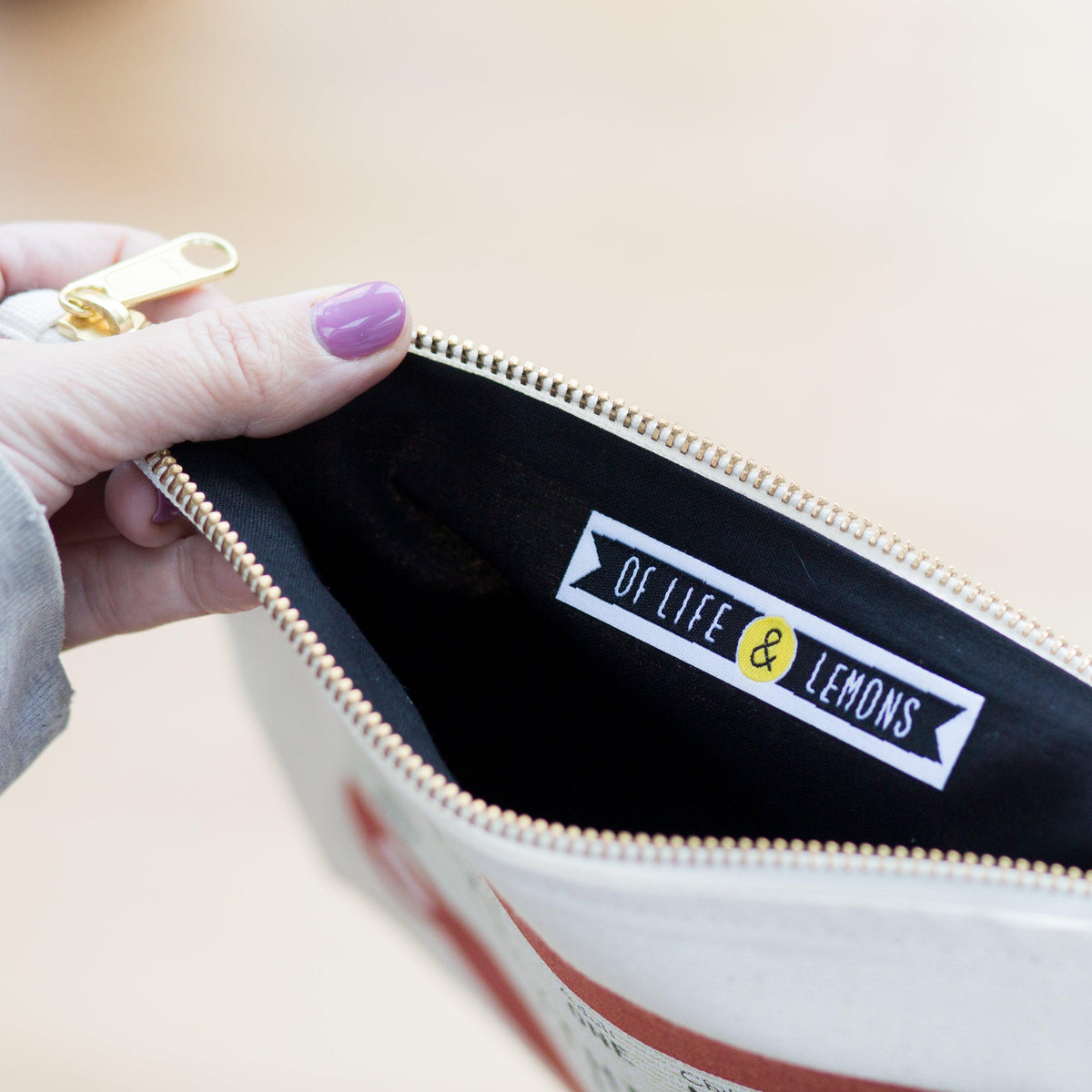 cosmetic bag designed to look like a National Rail train ticket