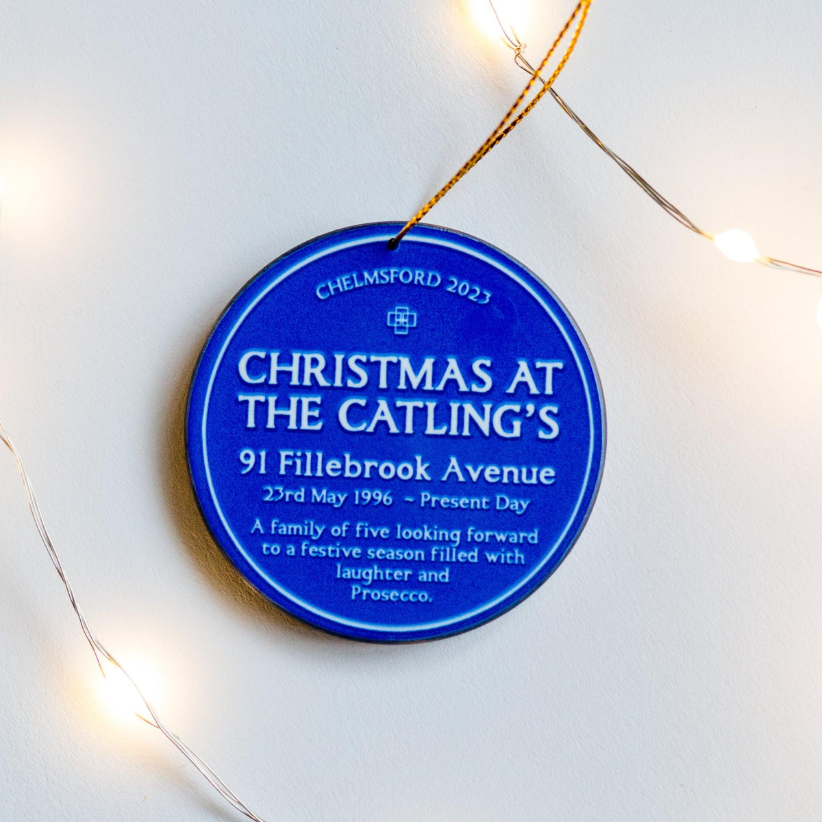 Personalised 'Blue Plaque' Christmas Tree Decoration - Of Life & Lemons®