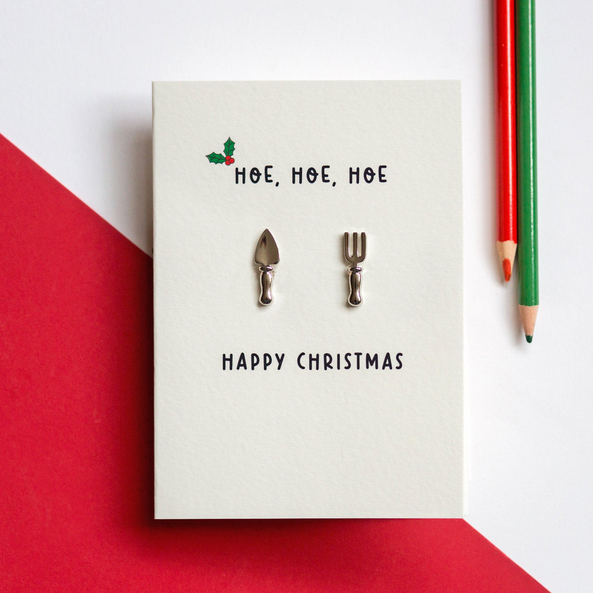 christmas card and cufflinks gift for gardener