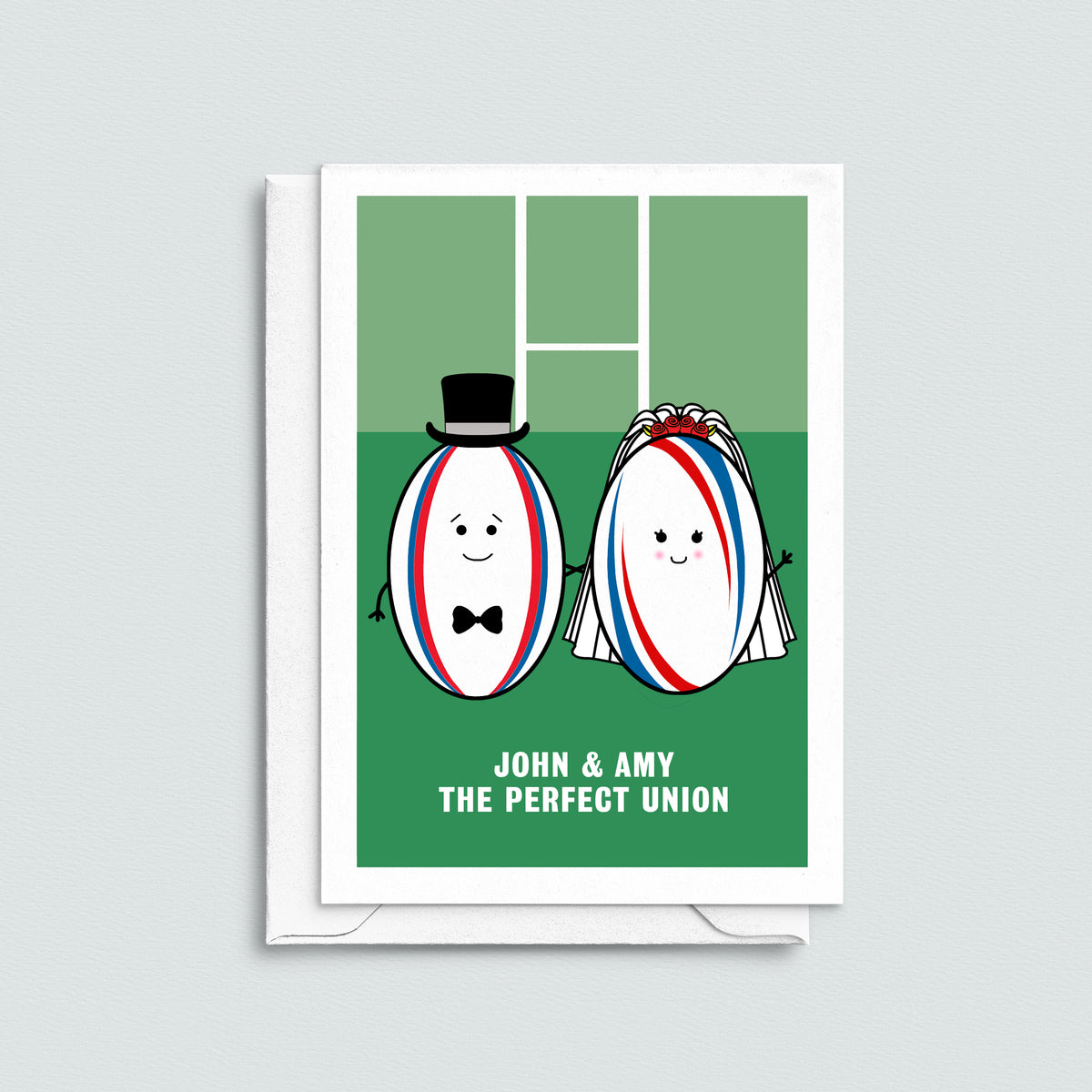 Personalised Rugby Wedding Card