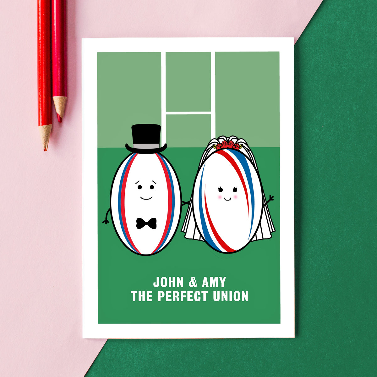 Personalised Rugby Wedding Card