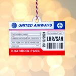 Personalised Boarding Pass Christmas Tree Decoration