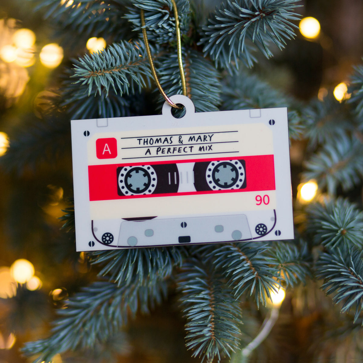 Personalised Cassette Tape Christmas Tree Decoration