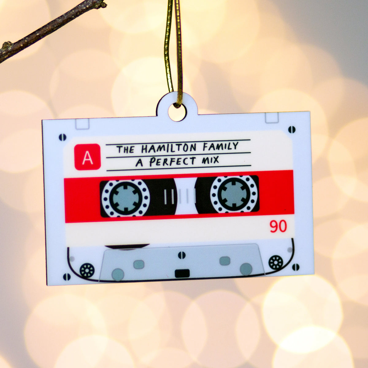 Personalised Cassette Tape Christmas Tree Decoration