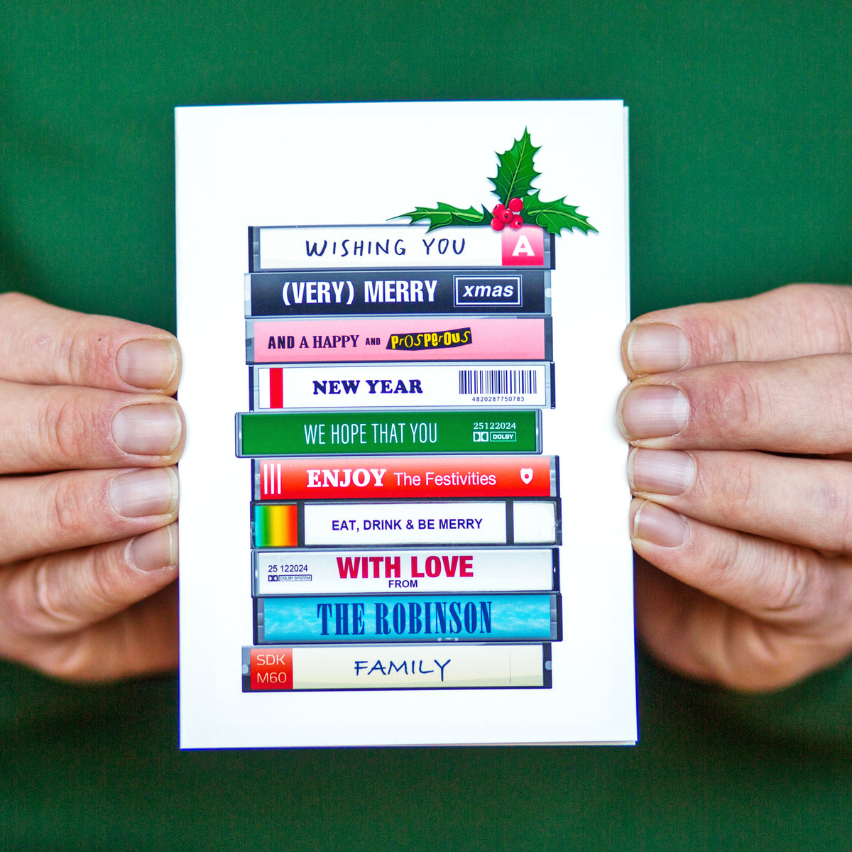 Personalised Cassette Tape Christmas Card