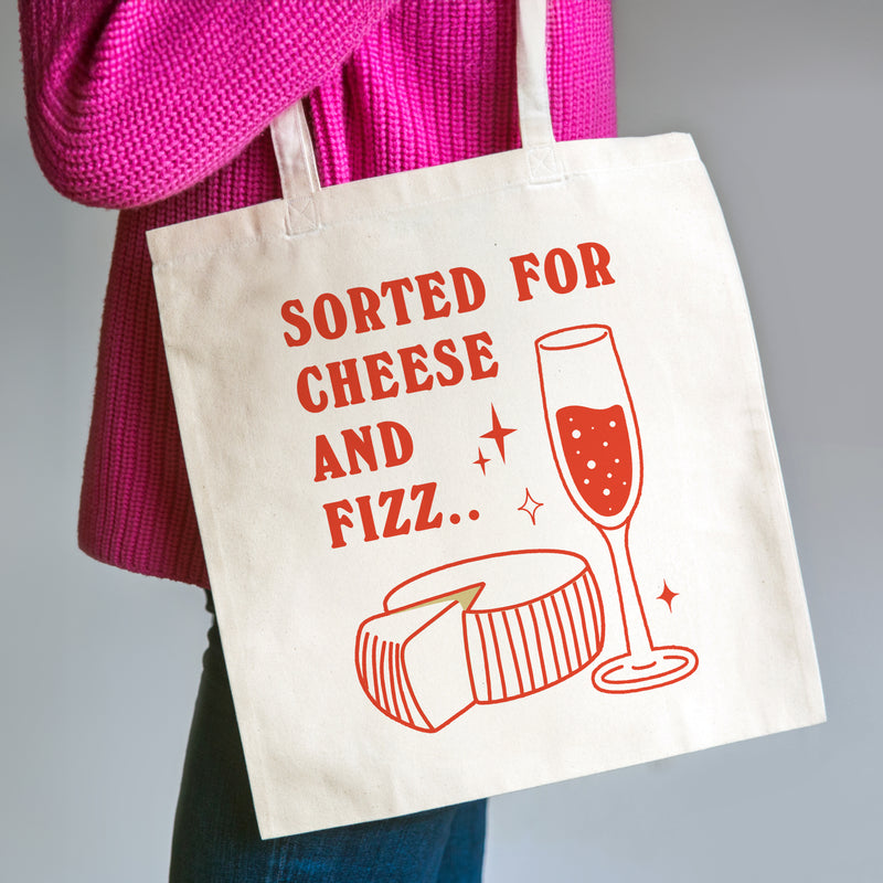 Sorted for cheese and fizz tote bag by Of Life & Lemons. 