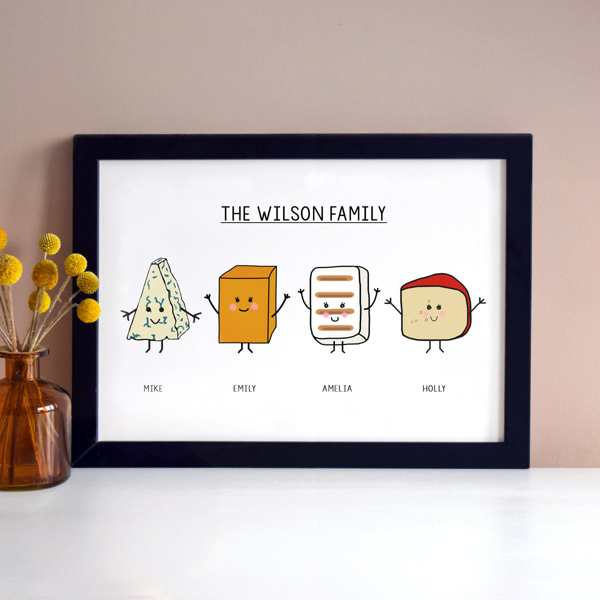 Personalised Family Cheese Print