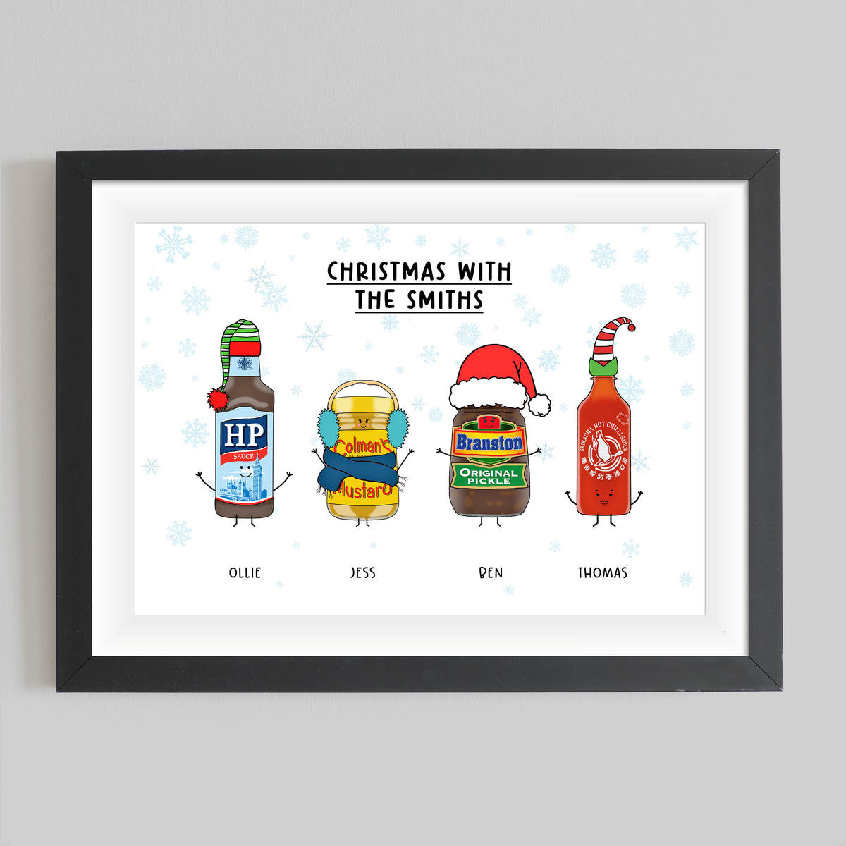 Personalised Christmas Condiments Print