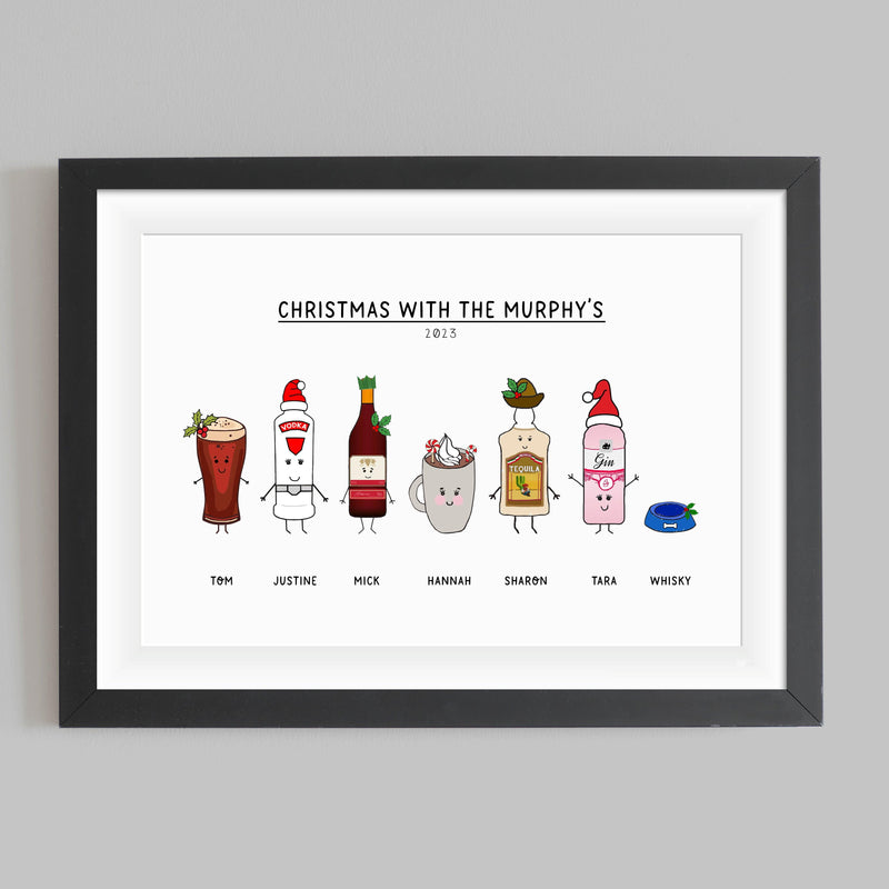 Personalised Christmas Drinks Print - Of Life & Lemons®