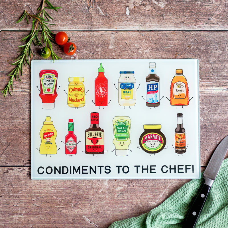 Funny Condiments Chopping Board