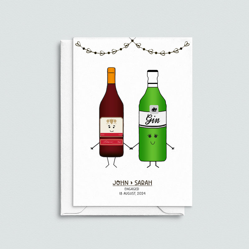 Favourite Drinks Personalised Engagement Card