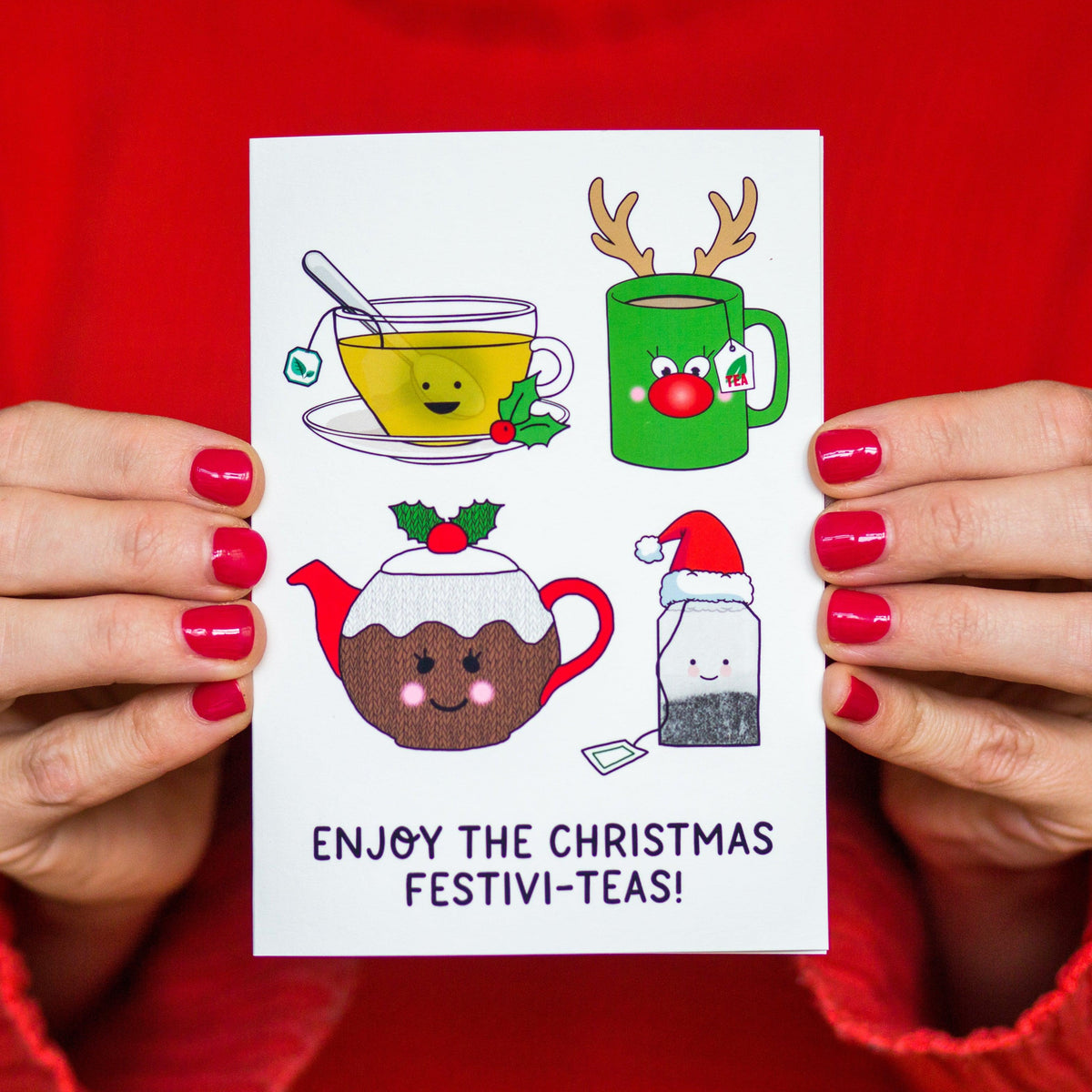 'Festivi-Teas' Funny Tea Christmas Card - Of Life & Lemons®