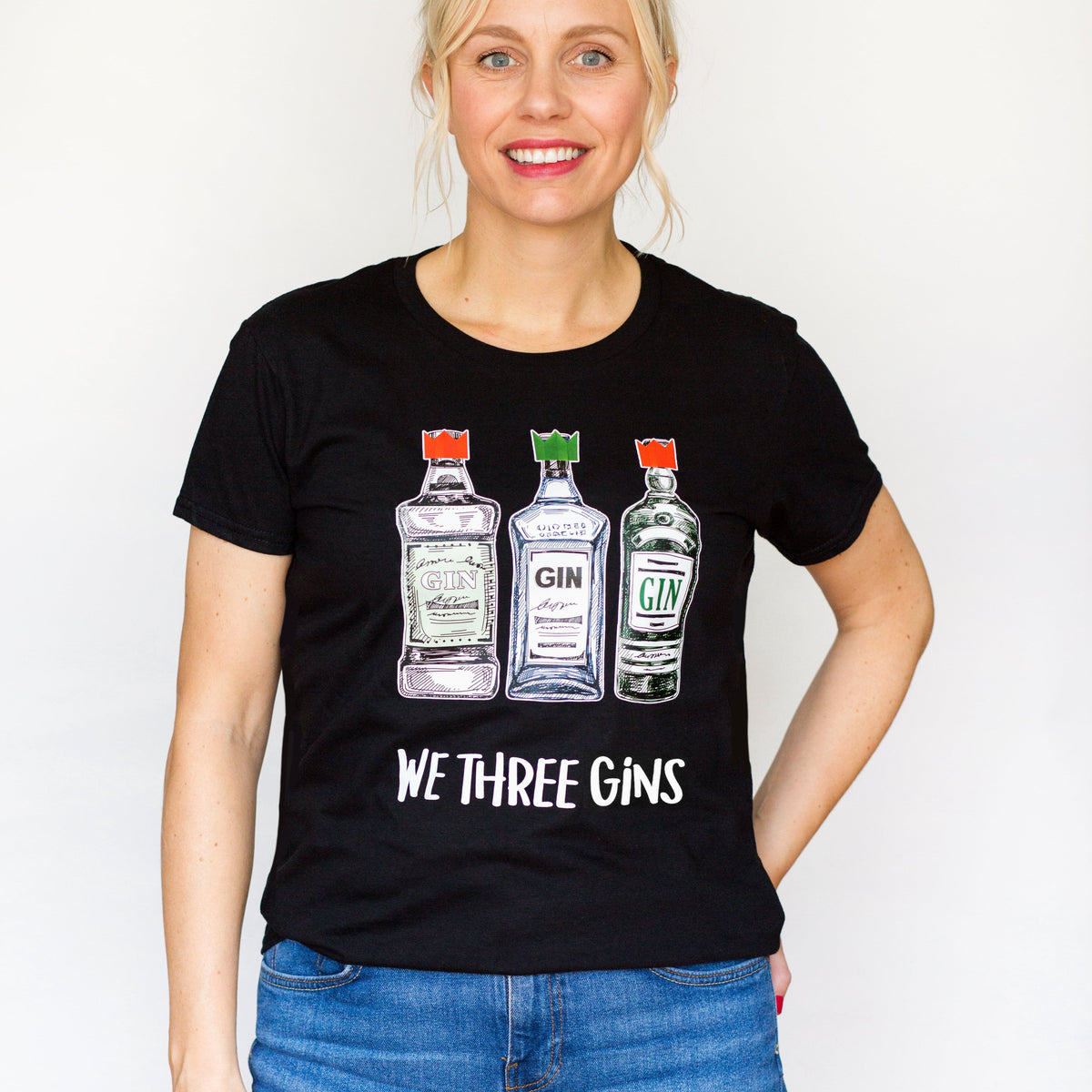 'We Three Gins' Ladies Christmas T-Shirt