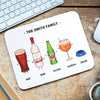 Personalised Family Drinks Mouse Mat