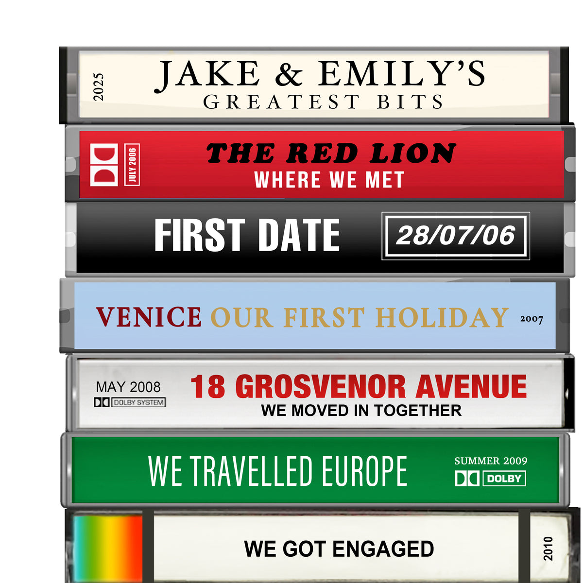 'Greatest Bits' Personalised Cassette Tape Print