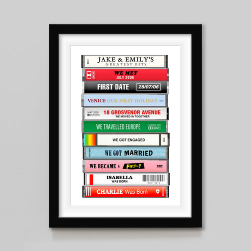 'Greatest Bits' Personalised Cassette Tape Print