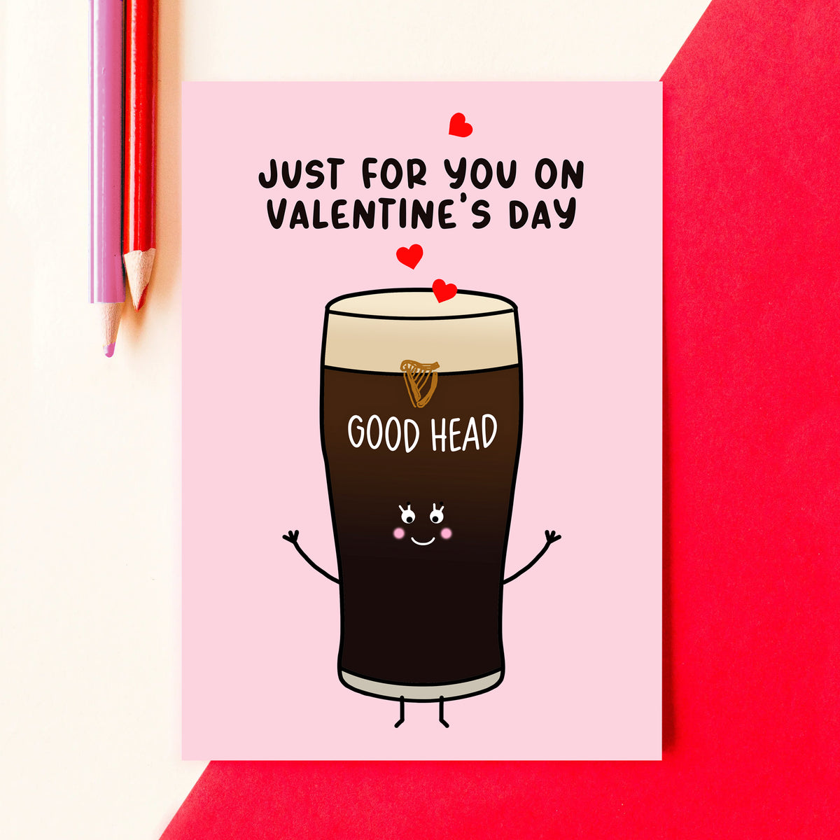 Funny Guinness themed Valentines card with a rude message