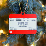 Personalised Train Ticket Christmas Tree Decoration