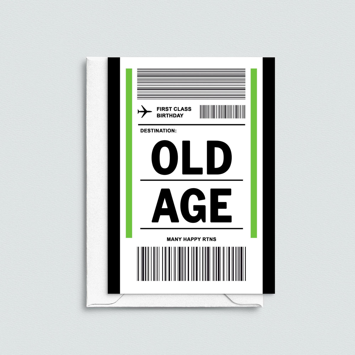 rude birthday card accusing someone of old age 