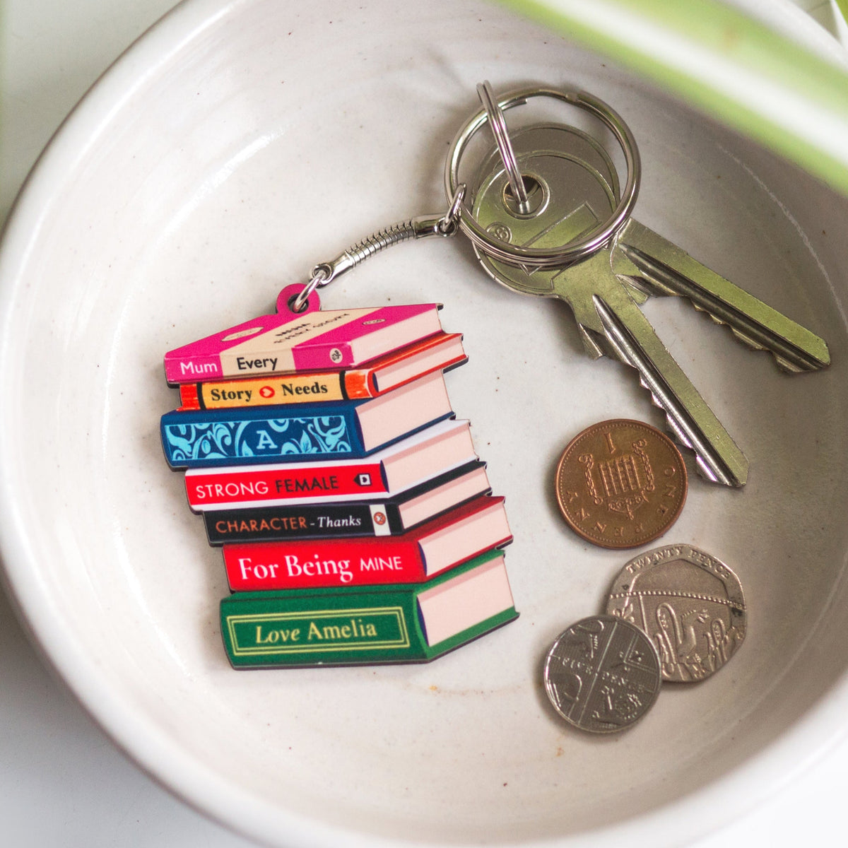 Personalised Books Keyring For Mum