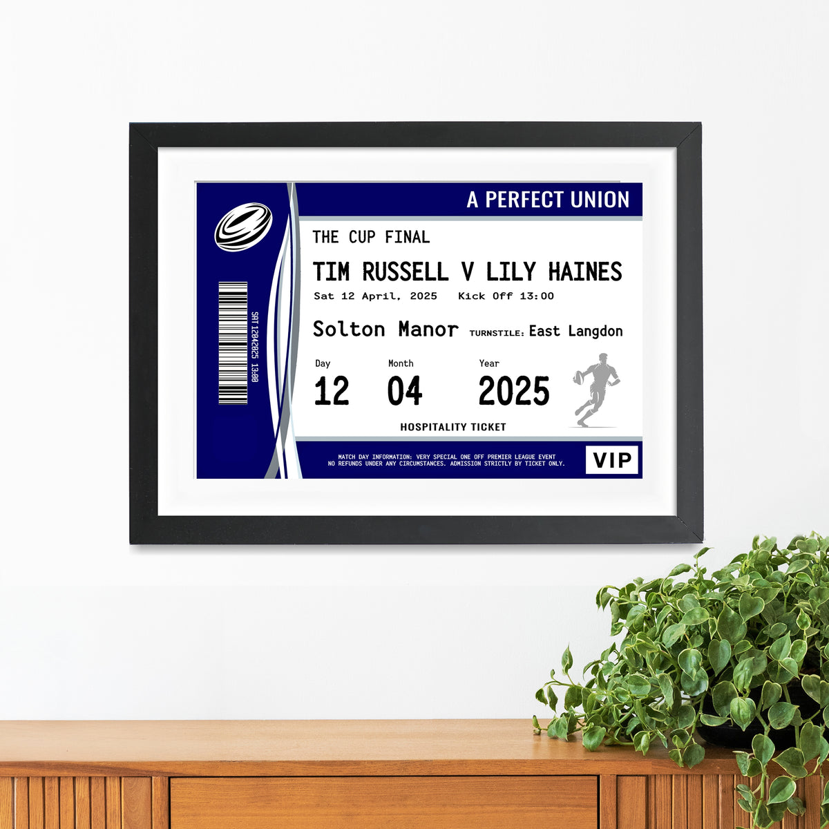 Personalised Rugby Wedding Print