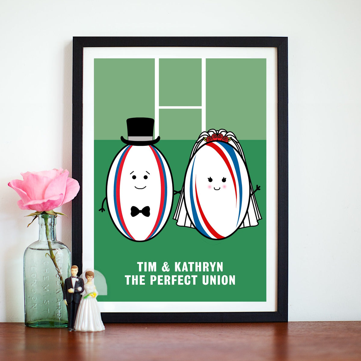 Personalised Wedding Print For Rugby Lovers