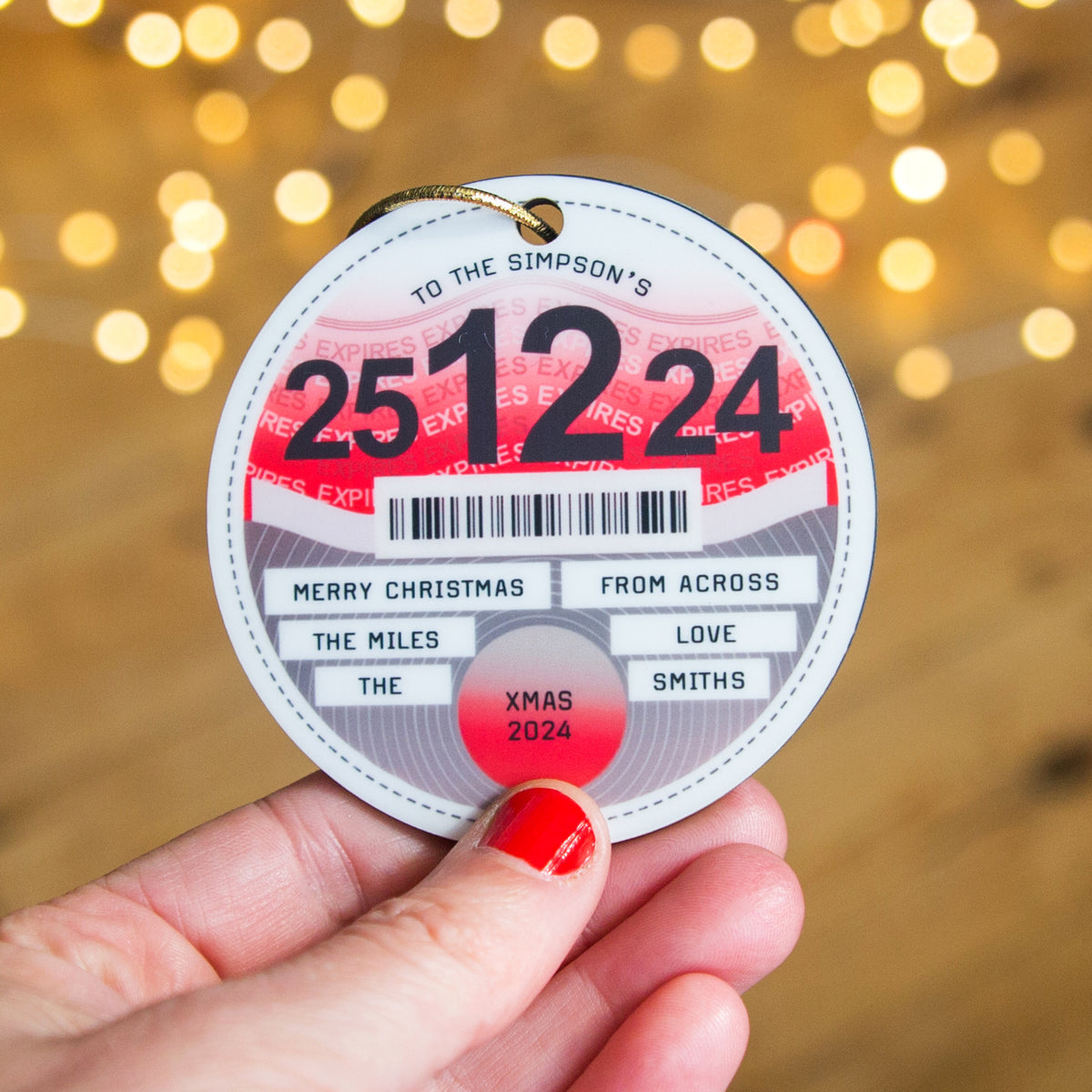 Personalised Tax Disc Christmas Tree Decoration