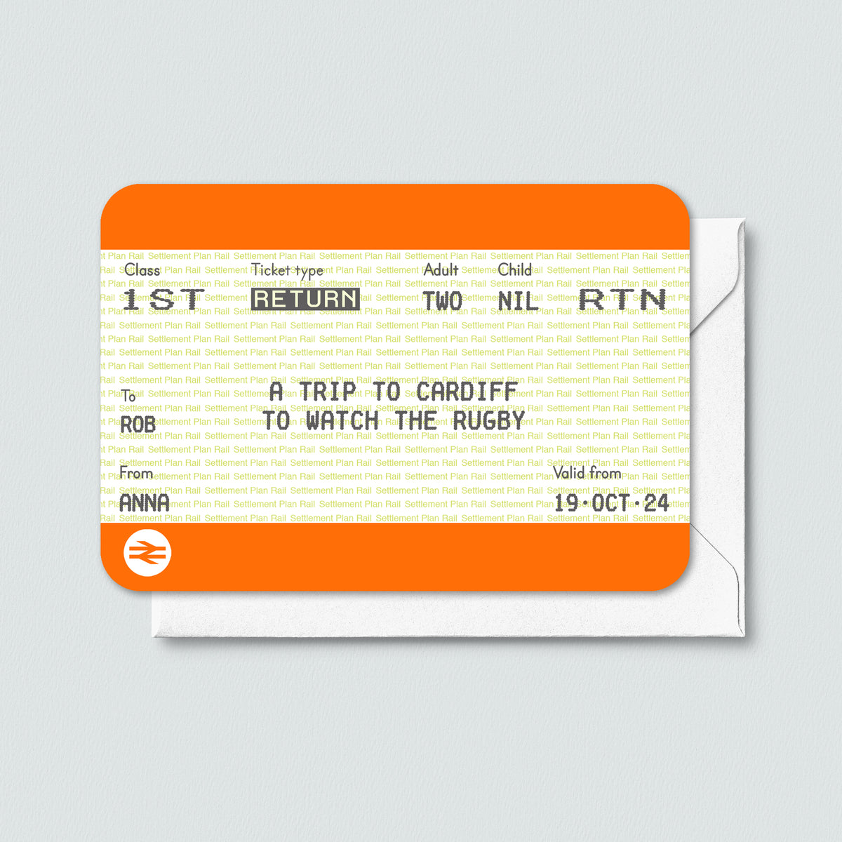 Personalised Train Ticket Gift Voucher