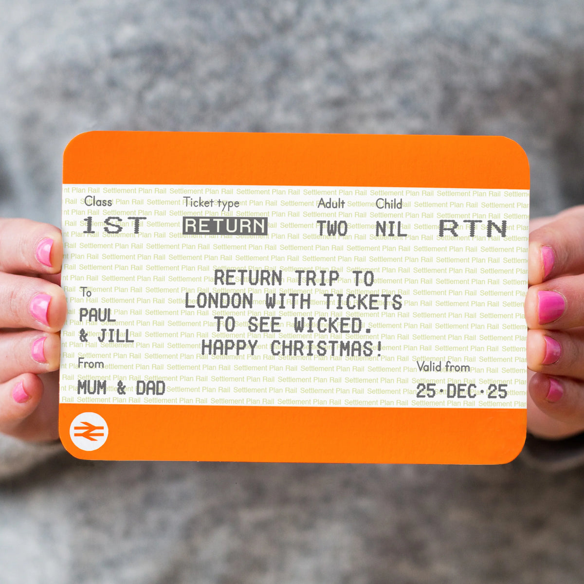 Personalised Train Ticket Gift Voucher