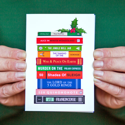 Funny Book Puns Christmas Card