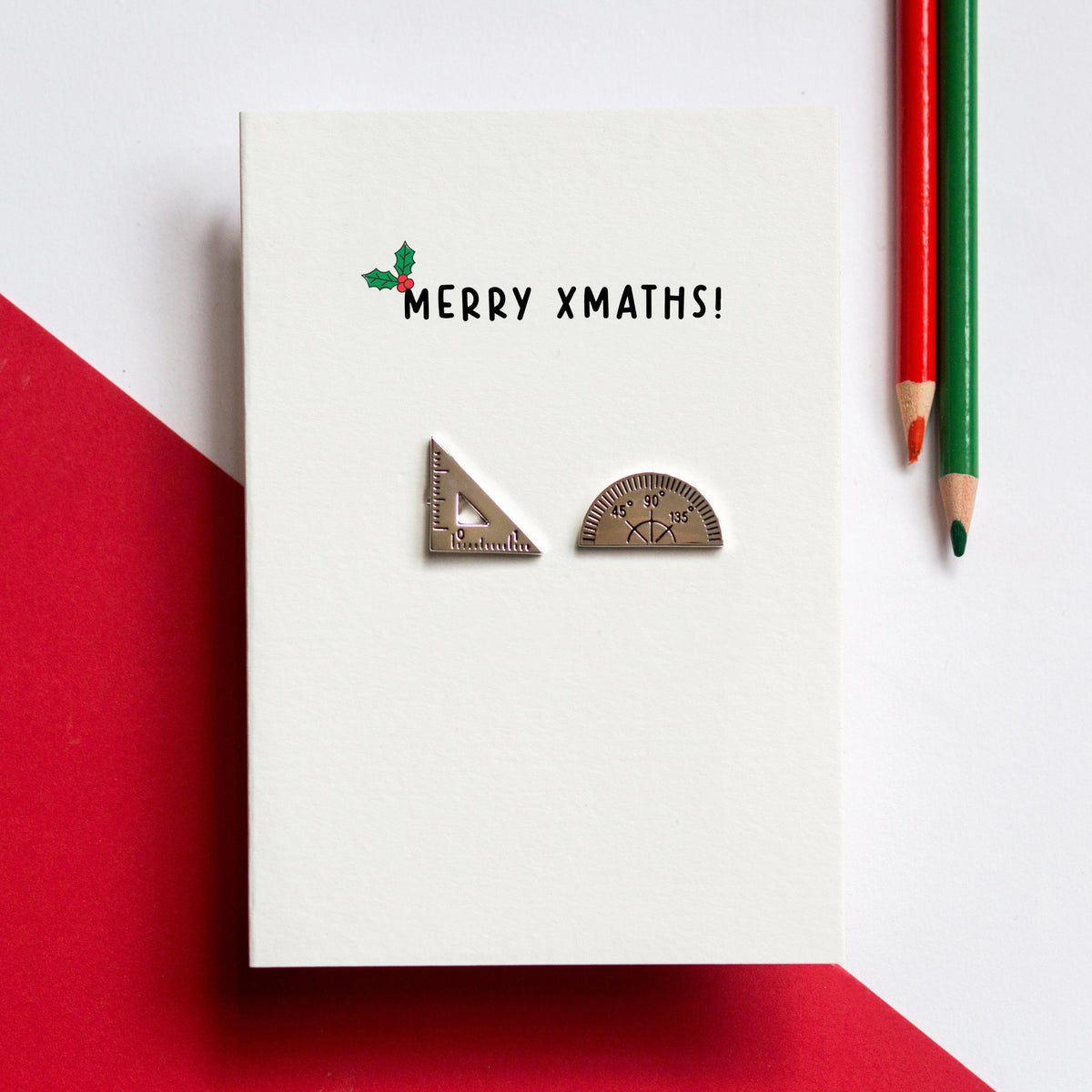 christmas card and cufflinks gift for maths teacher or tutor