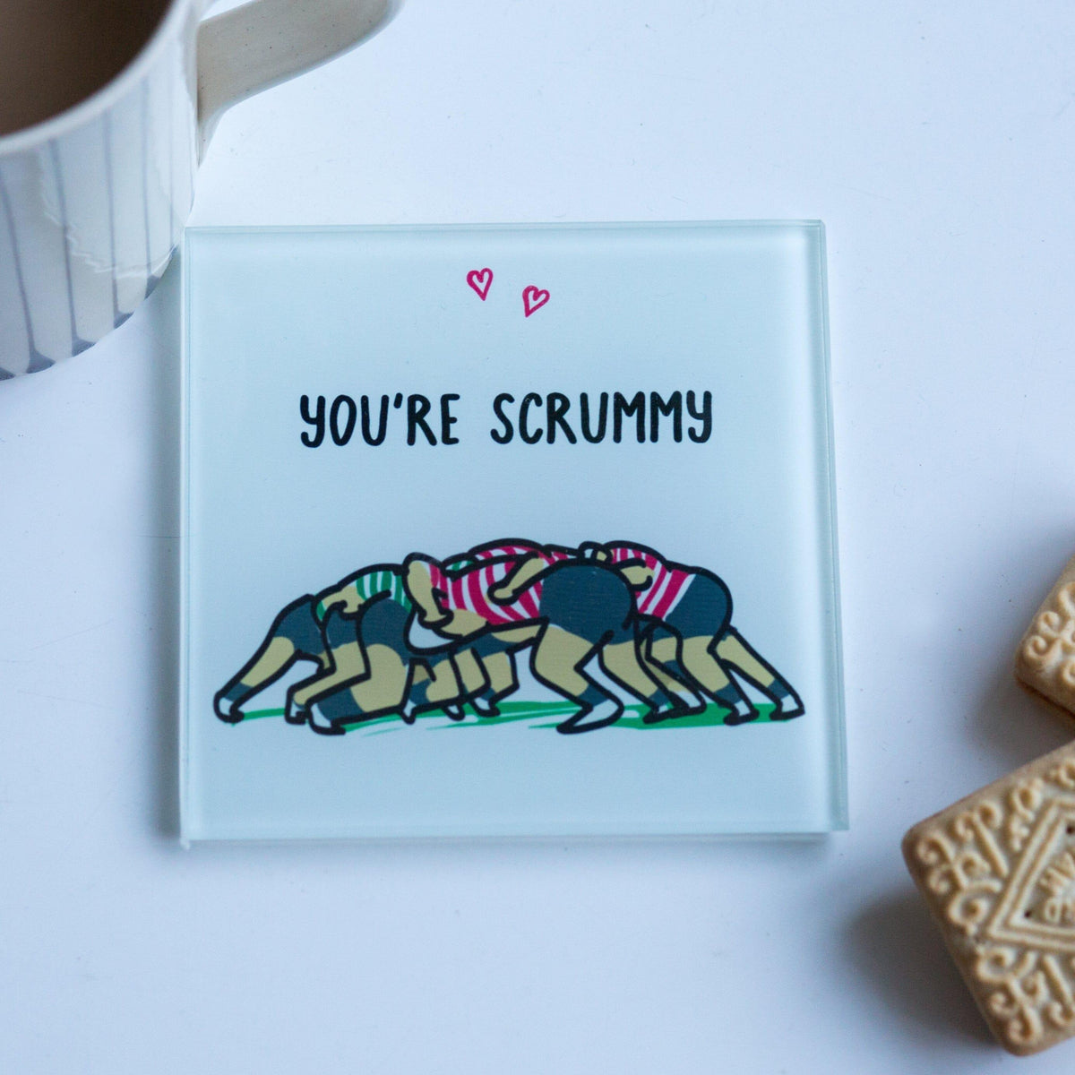 'You're Scrummy' Personalised Rugby Coaster Coaster Of Life & Lemons® 