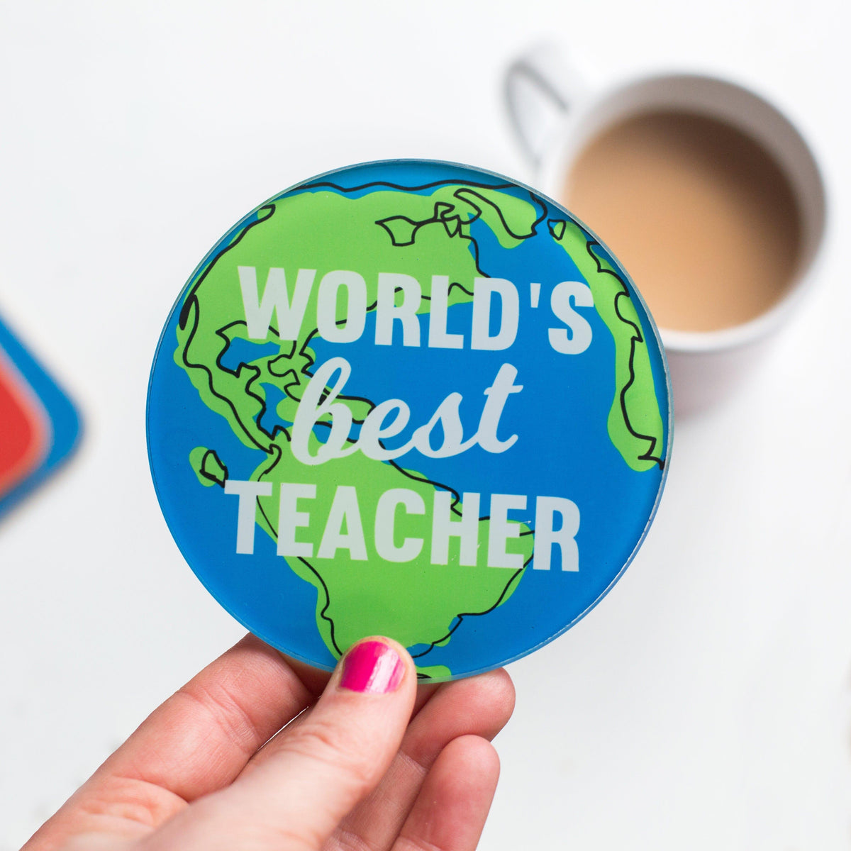 'World's Best Teacher' Coaster Coaster Of Life & Lemons® 