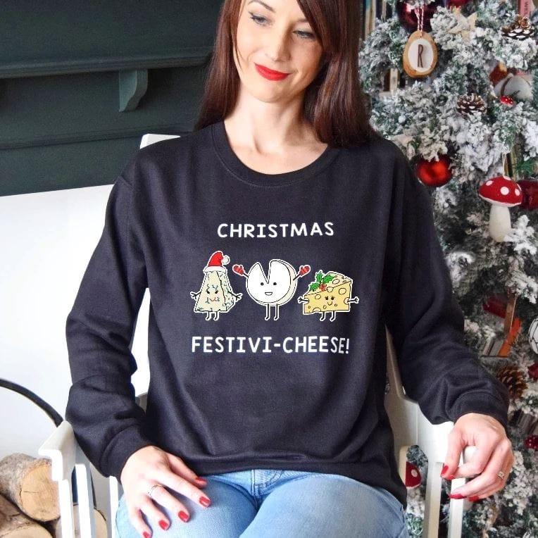 Funny Cheese Christmas Jumper Sweatshirt Of Life & Lemons 