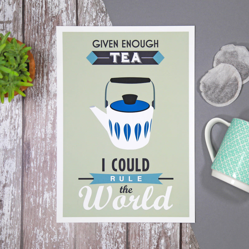 Retro Tea Quote Print General Prints Of Life & Lemons 