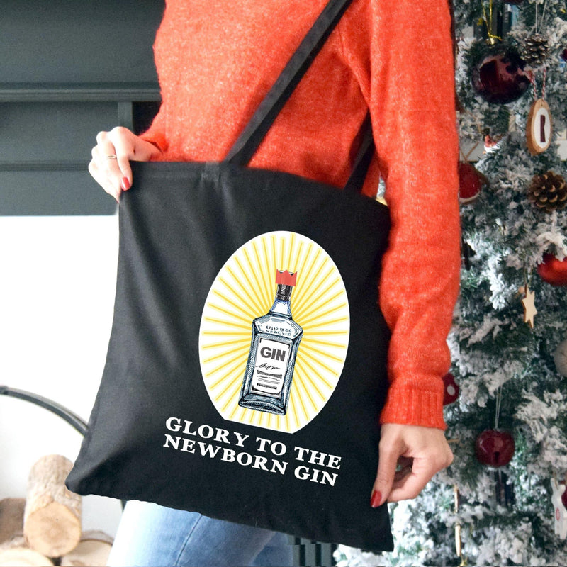 'Glory to the Newborn Gin' Christmas Tote Bag Tote Bag Of Life & Lemons 