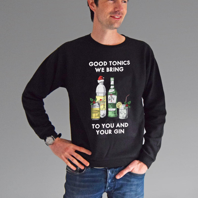 'Good Tonics We Bring' Gin Christmas Jumper Sweatshirt Of Life & Lemons 