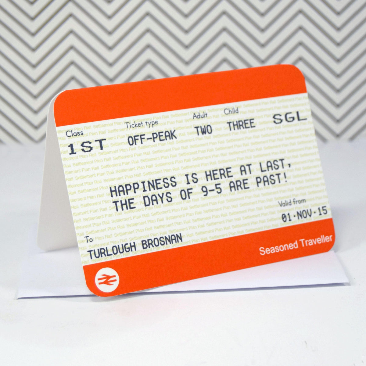 Personalised Train Ticket Retirement Card General Cards Of Life & Lemons 