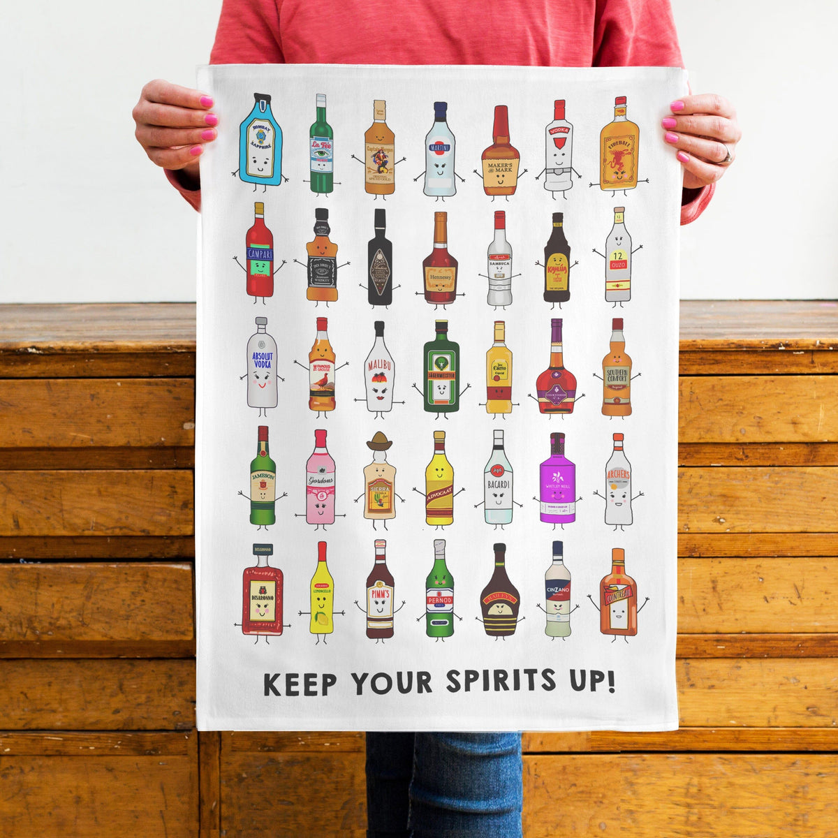 'Keep Your Spirits Up' Tea Towel Tea Towel Of Life & Lemons 