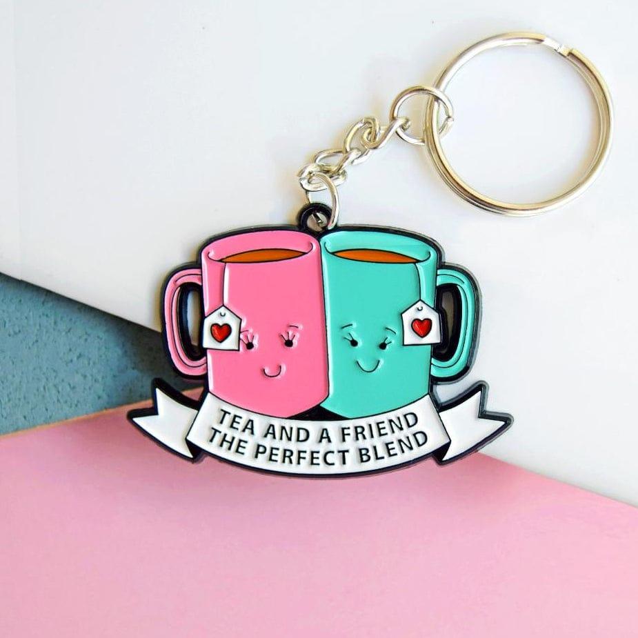 'Tea and a Friend' Keyring Keyring Of Life & Lemons 