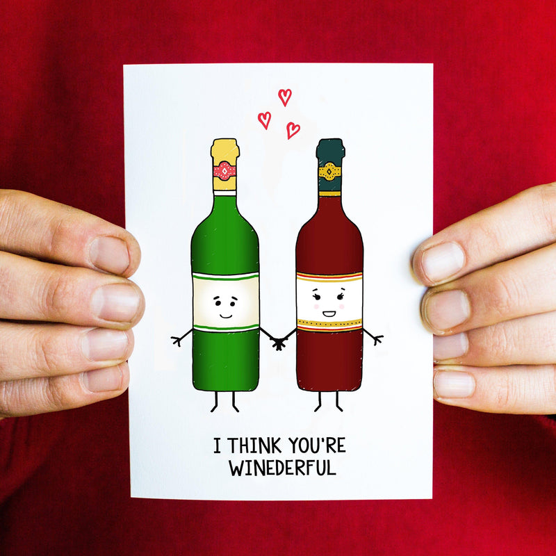 'Winederful' Funny Wine Valentine's Card Cards for your Other Half Of Life & Lemons 