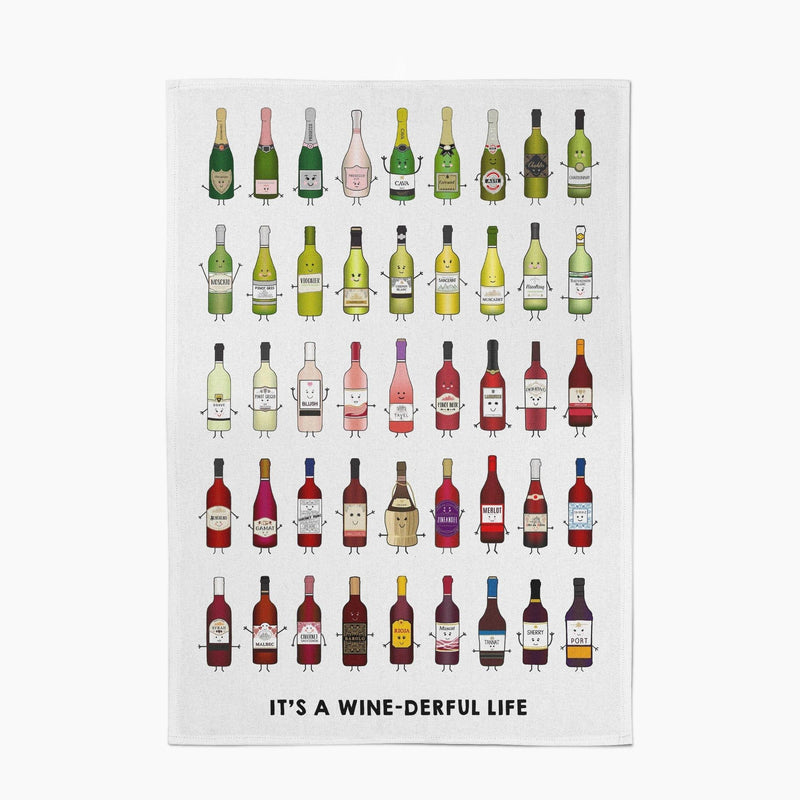 'WINEderful' Wine Montage Tea Towel Tea Towel Of Life & Lemons 